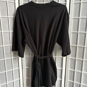Y2k Tie Back black Whimisgoth Fairy Grunge Romantic Minimalist‎ Sz M Minidress
